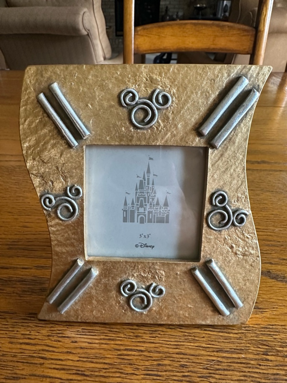 Disney Mickey Mouse Gold and Silver Swirl Accent Picture Frame